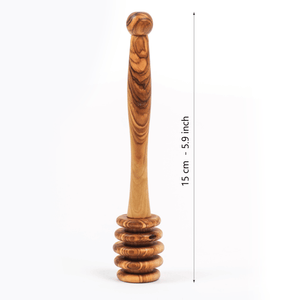 Handmade Olive Wood Honey Dipper | Eco - Friendly Honey Drizzler - Yahko Merchandise