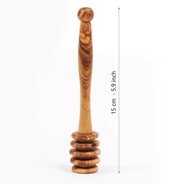 Handmade Olive Wood Honey Dipper | Eco - Friendly Honey Drizzler - Yahko Merchandise