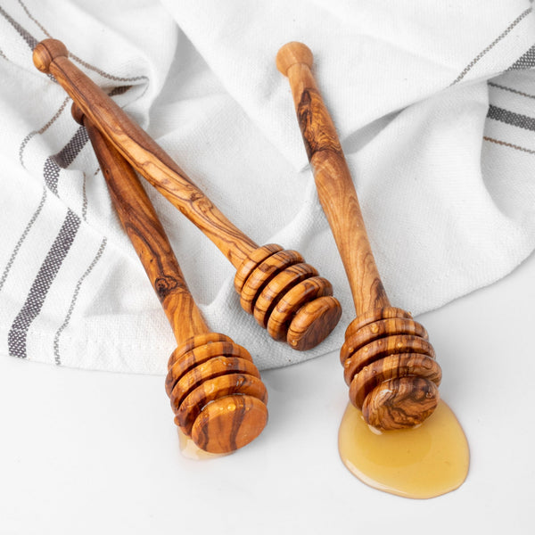 Handmade Olive Wood Honey Dipper – Simple & Natural - Yahko Merchandise