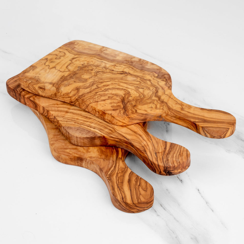 Handmade Olive Wood Rectangular Cutting Board with Handle - Yahko Merchandise