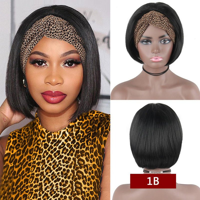 Headband Wig Human Hair Straight Bob Wigs - Yahko Merchandise