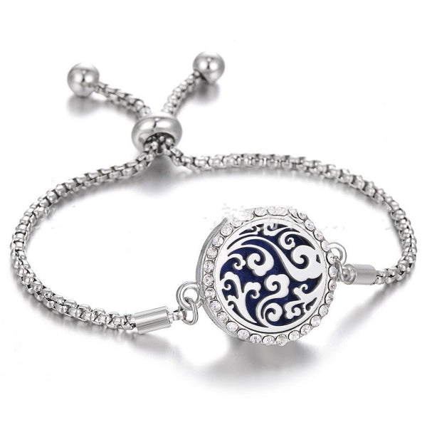 Hollow Stainless Steel Adjustable Aromatherapy Bracelet Jewelry - Yahko Merchandise
