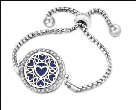Hollow Stainless Steel Adjustable Aromatherapy Bracelet Jewelry - Yahko Merchandise