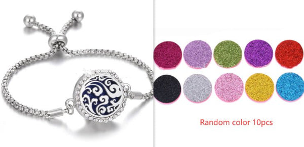 Hollow Stainless Steel Adjustable Aromatherapy Bracelet Jewelry - Yahko Merchandise