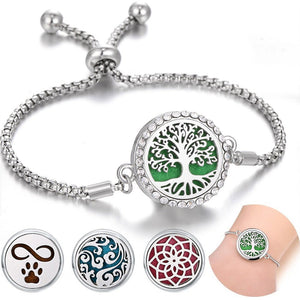 Hollow Stainless Steel Adjustable Aromatherapy Bracelet Jewelry - Yahko Merchandise