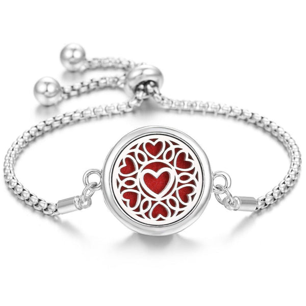 Hollow Stainless Steel Adjustable Aromatherapy Bracelet Jewelry - Yahko Merchandise