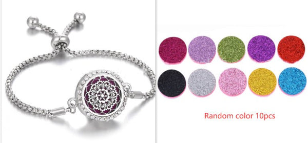 Hollow Stainless Steel Adjustable Aromatherapy Bracelet Jewelry - Yahko Merchandise