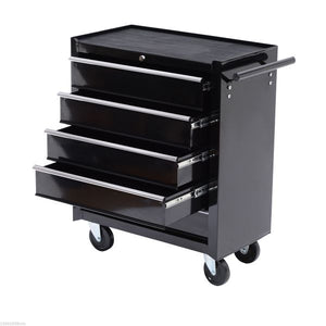 HOMCOM 5 Drawers Wheels Storage Cart Tool Chest Box Home Furniture - Yahko Merchandise