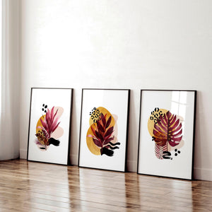 Home office decor ideas for her | set of 3 framed wall art - Yahko Merchandise