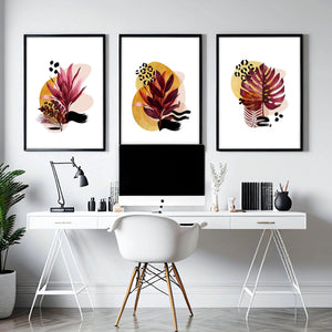 Home office decor ideas for her | set of 3 framed wall art - Yahko Merchandise