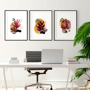 Home office decor ideas for her | set of 3 framed wall art - Yahko Merchandise