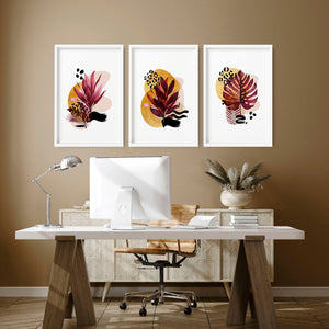 Home office decor ideas for her | set of 3 framed wall art - Yahko Merchandise