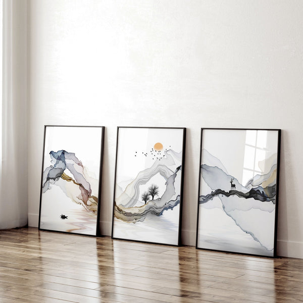 Home office wall decor | set of 3 framed wall art - Yahko Merchandise