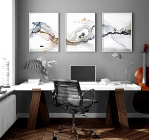 Home office wall decor | set of 3 framed wall art - Yahko Merchandise