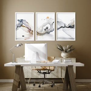 Home office wall decor | set of 3 framed wall art - Yahko Merchandise