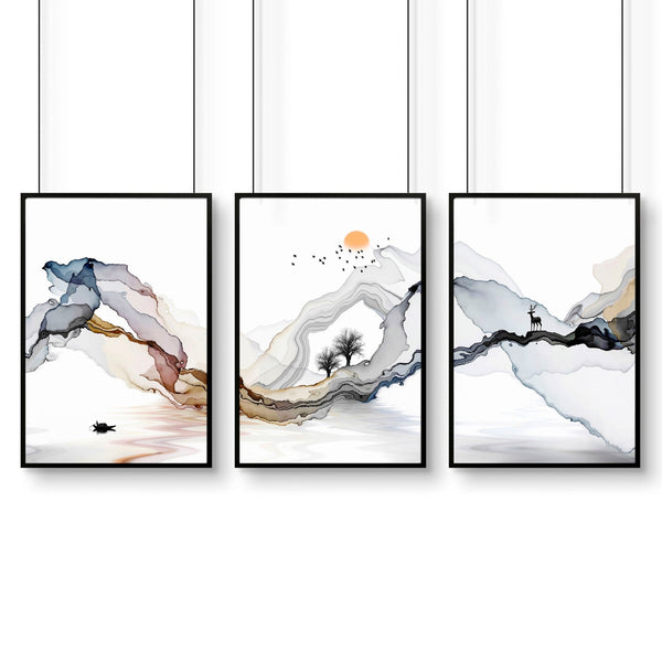 Home office wall decor | set of 3 framed wall art - Yahko Merchandise