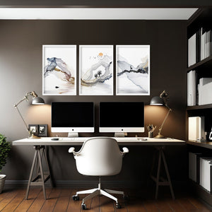 Home office wall decor | set of 3 framed wall art - Yahko Merchandise