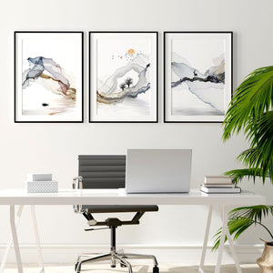 Home office wall decor | set of 3 framed wall art - Yahko Merchandise