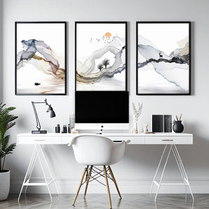 Home office wall decor | set of 3 framed wall art - Yahko Merchandise