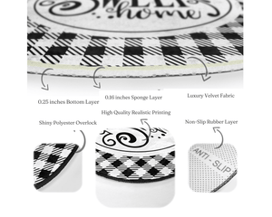 Home Sweet Home Round Rug, Home Decor Area Rug, Home Sweet Home - Yahko Merchandise