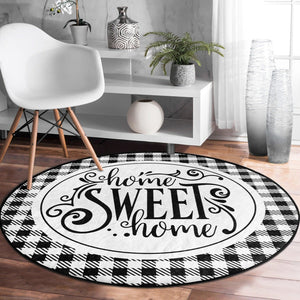 Home Sweet Home Round Rug, Home Decor Area Rug, Home Sweet Home - Yahko Merchandise