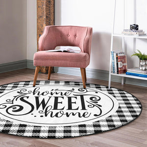 Home Sweet Home Round Rug, Home Decor Area Rug, Home Sweet Home - Yahko Merchandise
