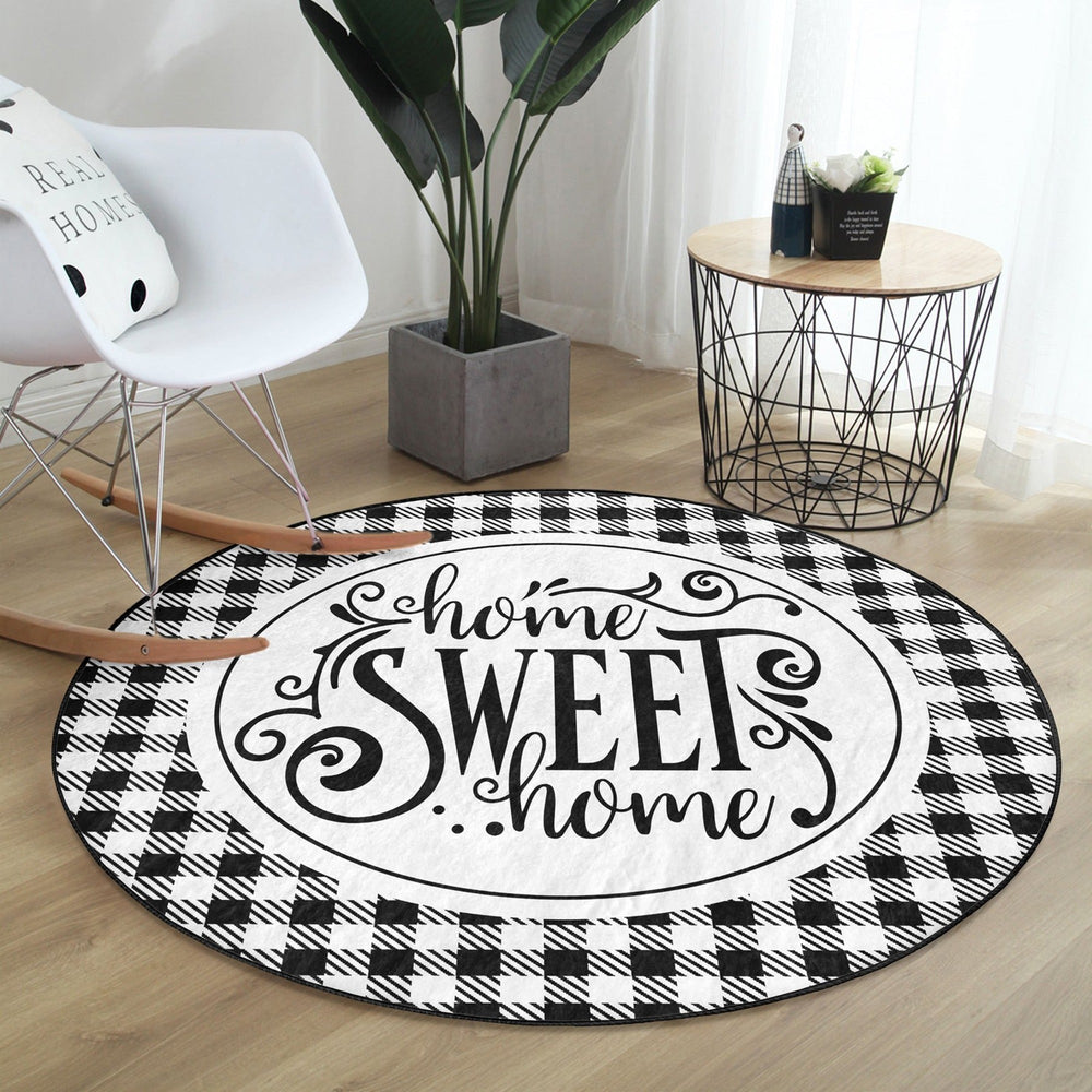 Home Sweet Home Round Rug, Home Decor Area Rug, Home Sweet Home - Yahko Merchandise