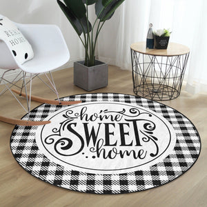 Home Sweet Home Round Rug, Home Decor Area Rug, Home Sweet Home - Yahko Merchandise
