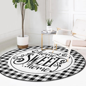 Home Sweet Home Round Rug, Home Decor Area Rug, Home Sweet Home - Yahko Merchandise
