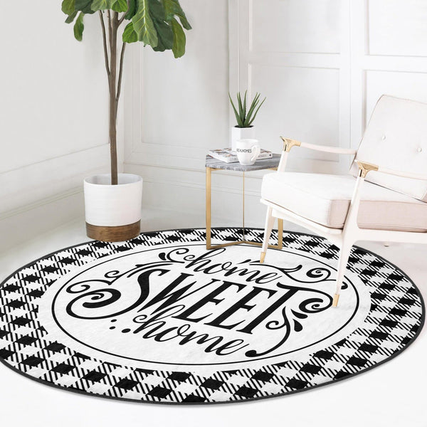 Home Sweet Home Round Rug, Home Decor Area Rug, Home Sweet Home - Yahko Merchandise