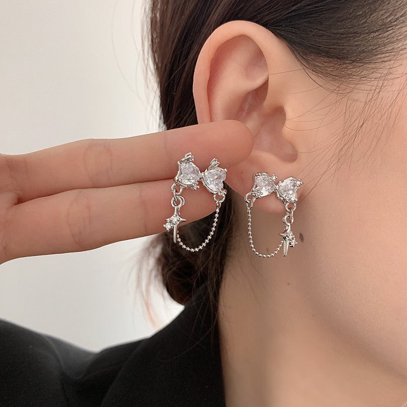 Hot Girl Style Fashion Simple Love Chain Earrings - Yahko Merchandise