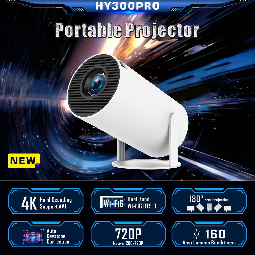 HY300 Pro Projector Home Theater Entertainment Portable Small Projector - Yahko Merchandise