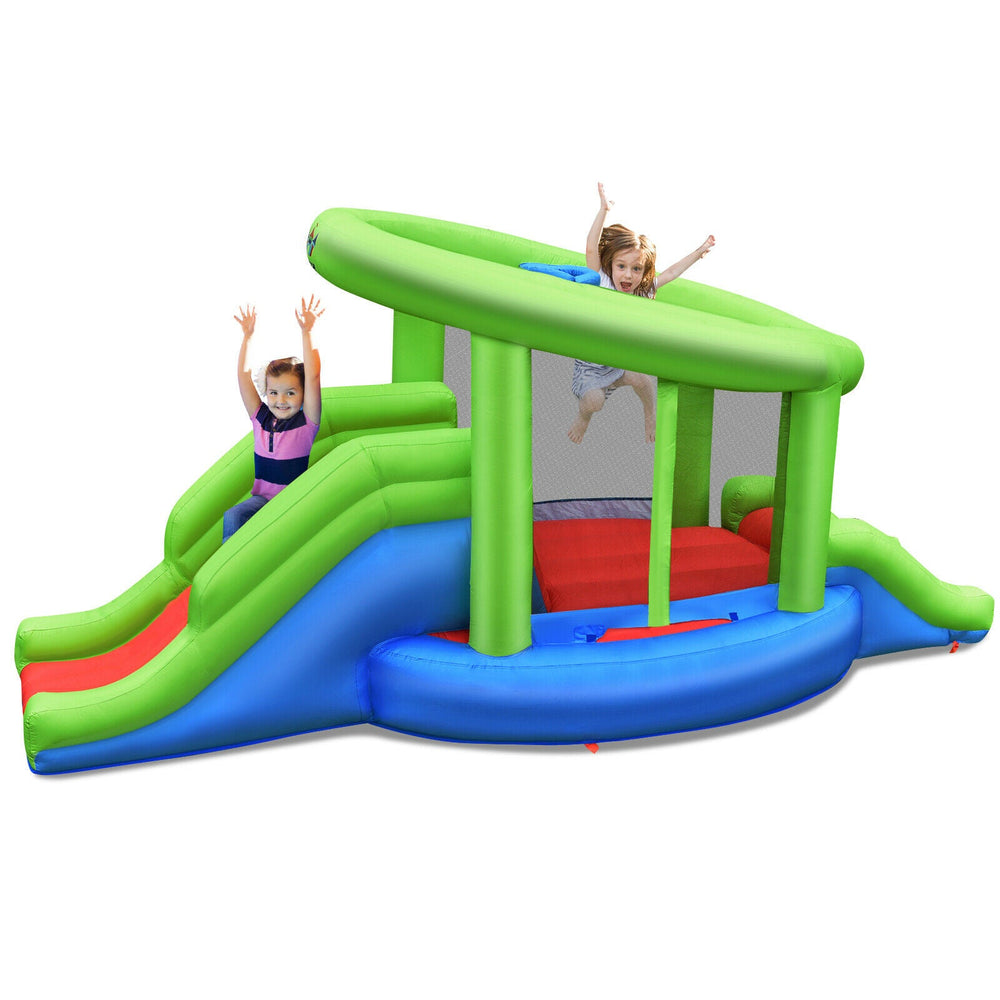 Inflatable Bounce Castle Climb Bouncy 2 Slides with Basketball Hoop - Yahko Merchandise