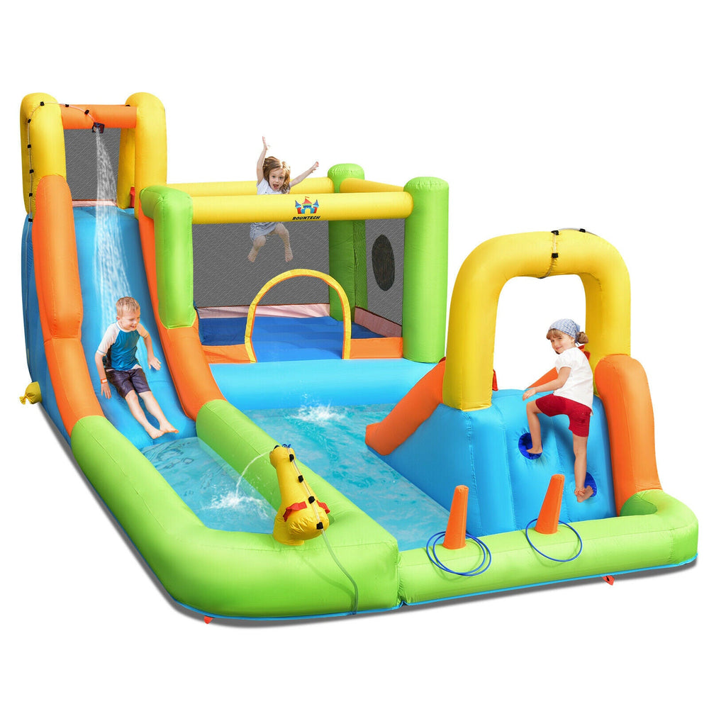 Inflatable Water Park Bounce House Double Water Slides Climbing - Yahko Merchandise