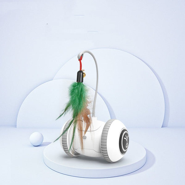Interactive Cat Toy With Interchangeable Heads Pet Feather Toys - Yahko Merchandise