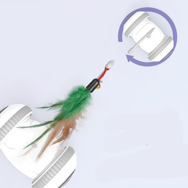 Interactive Cat Toy With Interchangeable Heads Pet Feather Toys - Yahko Merchandise