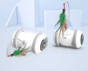 Interactive Cat Toy With Interchangeable Heads Pet Feather Toys - Yahko Merchandise