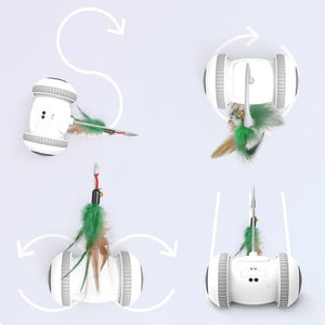 Interactive Cat Toy With Interchangeable Heads Pet Feather Toys - Yahko Merchandise