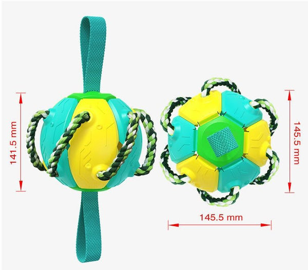 Interactive Dog Football Soccer Ball With Tabs Inflated Training Toy Outdoor Border Collie Balls Pet Products - Yahko Merchandise