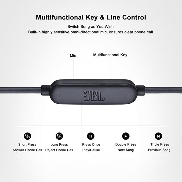JBL LIVE100 3.5mm Wired Earphones Stereo Sound Line Control - Yahko Merchandise