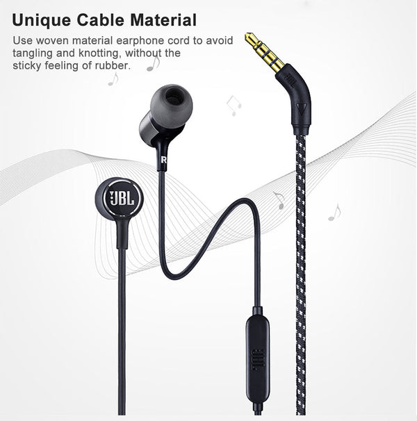 JBL LIVE100 3.5mm Wired Earphones Stereo Sound Line Control - Yahko Merchandise