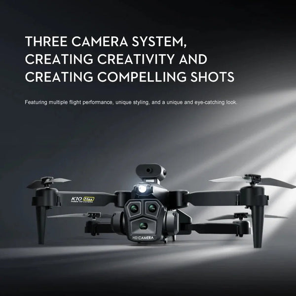 K10 Max Drone 4K High - Definition Three Camera Optical Flow Positioning Professional Aerial Photography Foldable Quadcopter - Yahko Merchandise