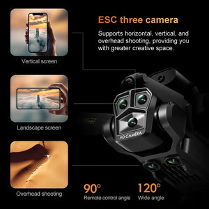 K10 Max Drone 4K High - Definition Three Camera Optical Flow Positioning Professional Aerial Photography Foldable Quadcopter - Yahko Merchandise