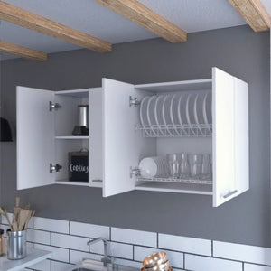 Kitchen Cabinet Durham, Four Doors, White Finish - Yahko Merchandise
