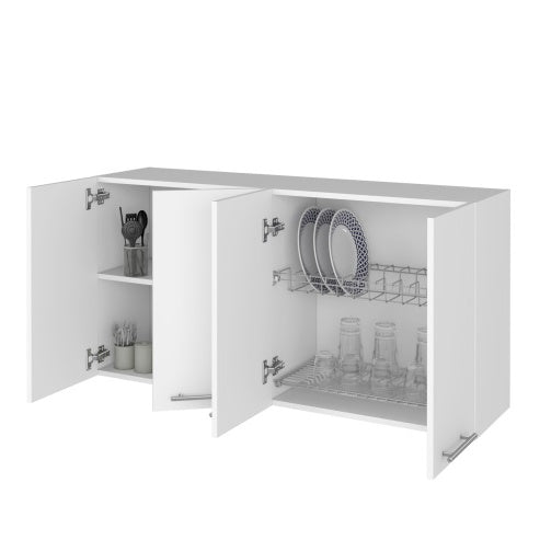 Kitchen Cabinet Durham, Four Doors, White Finish - Yahko Merchandise