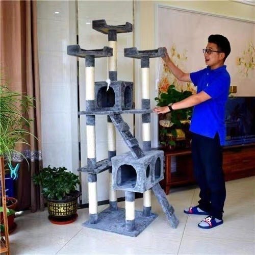 Large Cat Tree Cat Climbing Frame Integrated Jumping Platform Sisal Column - Yahko Merchandise