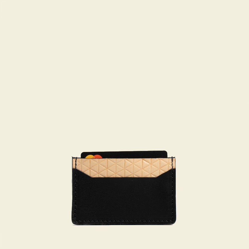 Leather card holder - Geometric Net - Yahko Merchandise