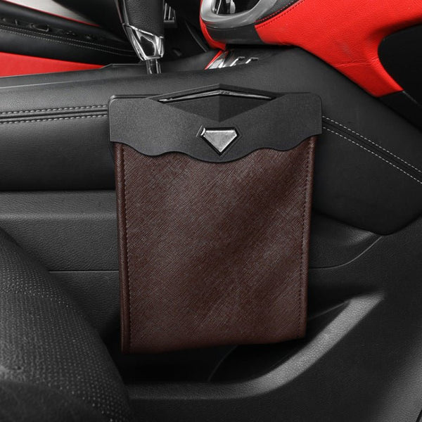 LED Car Trash Can Organizer Garbage Holder Automobiles Storage Bag Accessories Auto Door Seat Back Visor Trash Bin Paper Dustbin - Yahko Merchandise