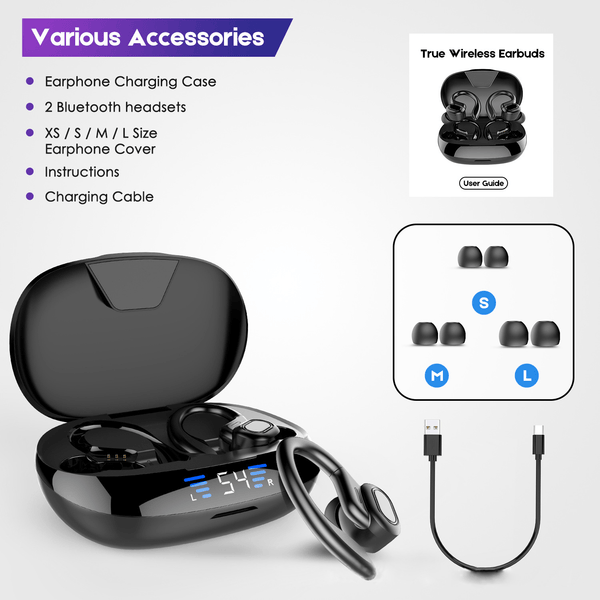 LED Display TWS Sport Bluetooth V5.0 Headset For Iphone Huawei - Yahko Merchandise