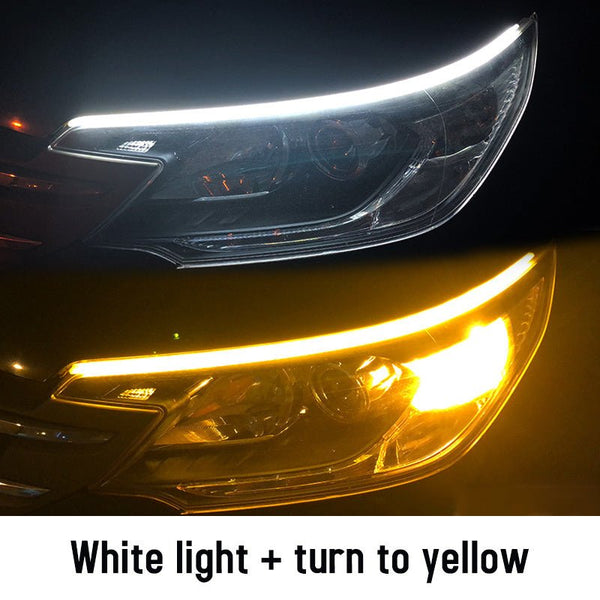 Led DRL Car Daytime Running Lights Flexible Waterproof Auto Turn Signal Yellow Brake Side Headlights Light Car Accessories - Yahko Merchandise